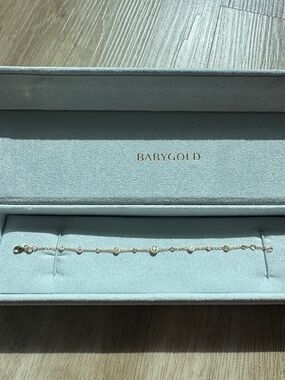 BABYGOLD Endless Diamond Strand Bracelet 14K Gold 0.75 CTW